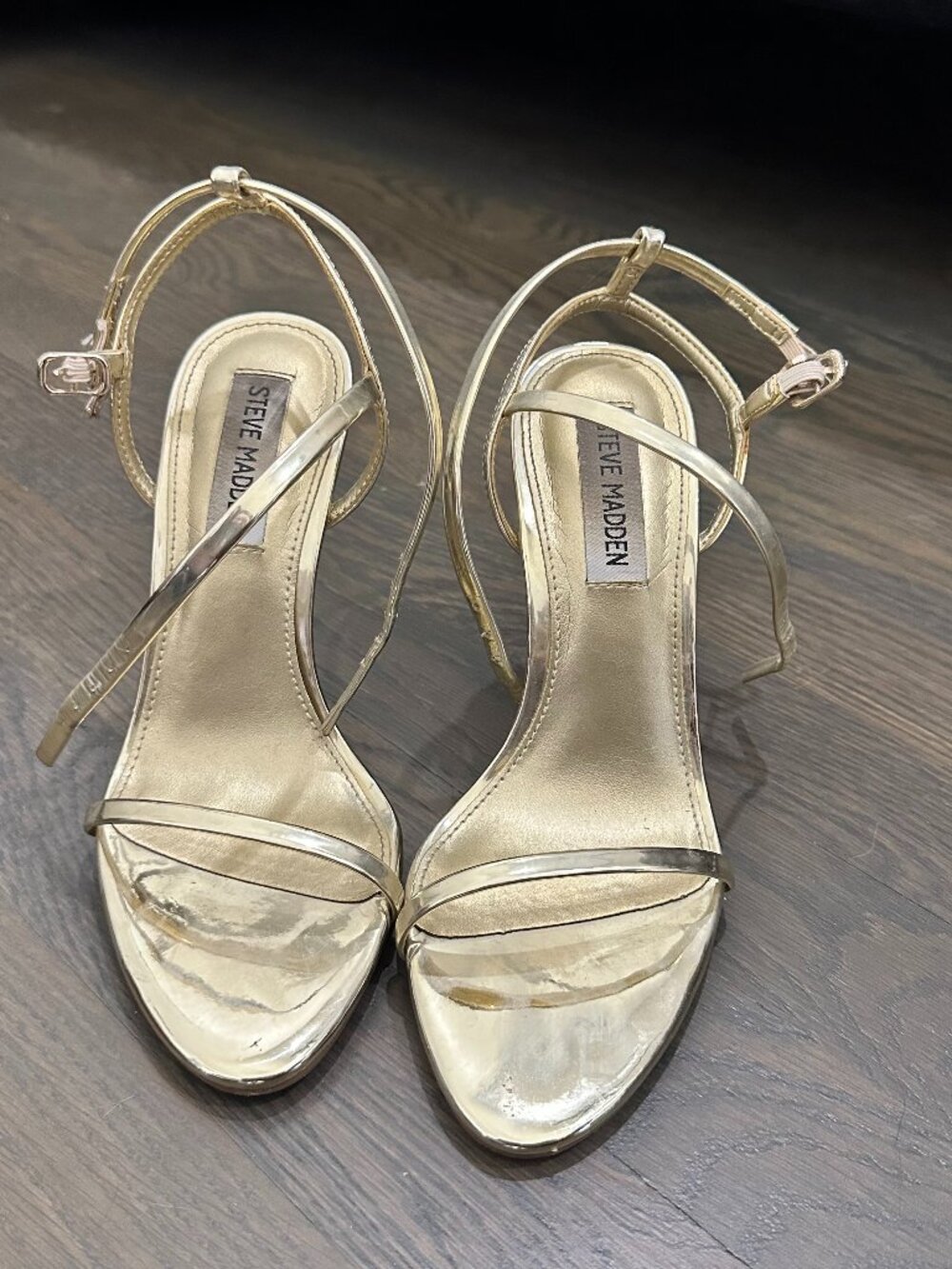 Steve Madden Gold Metallic Strappy Heels